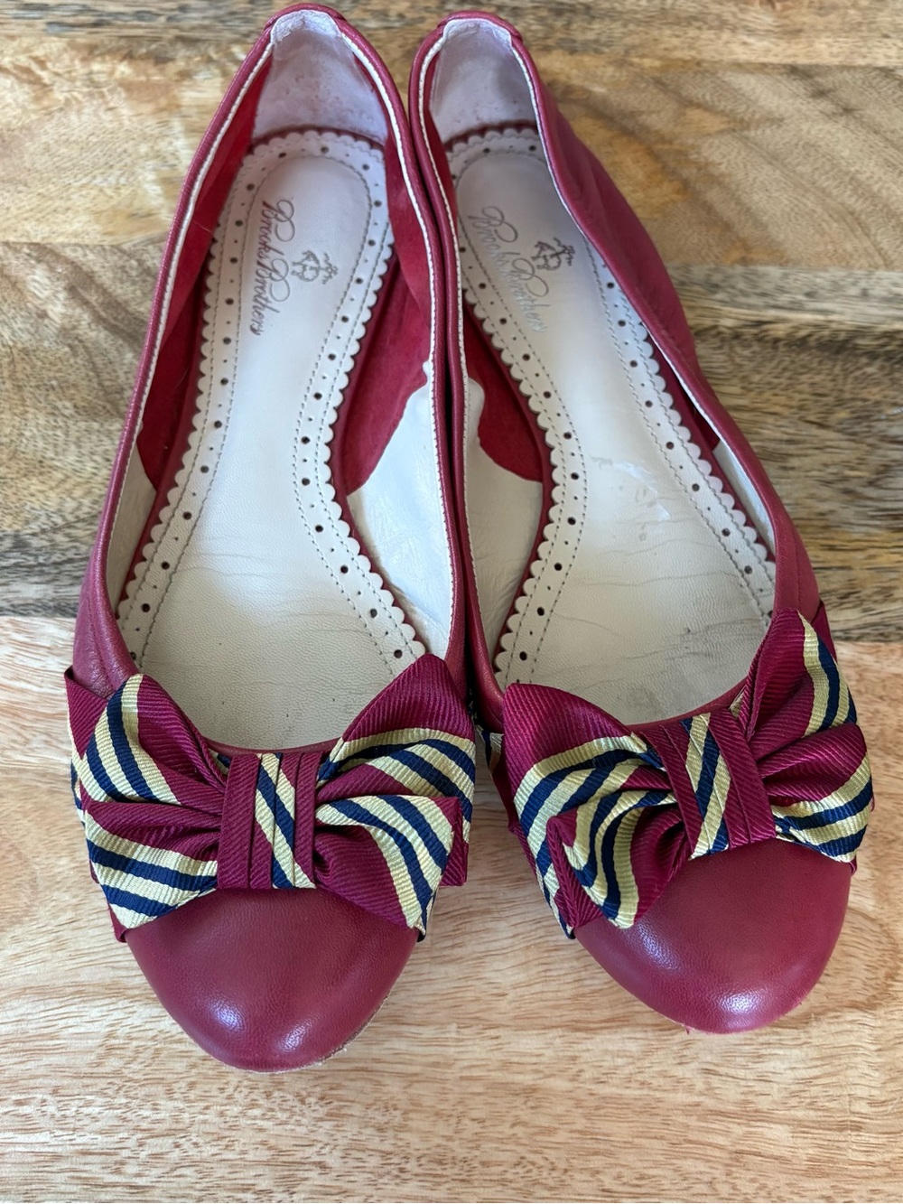 Brooks Brothers red leather ballet flats SZ 6.5